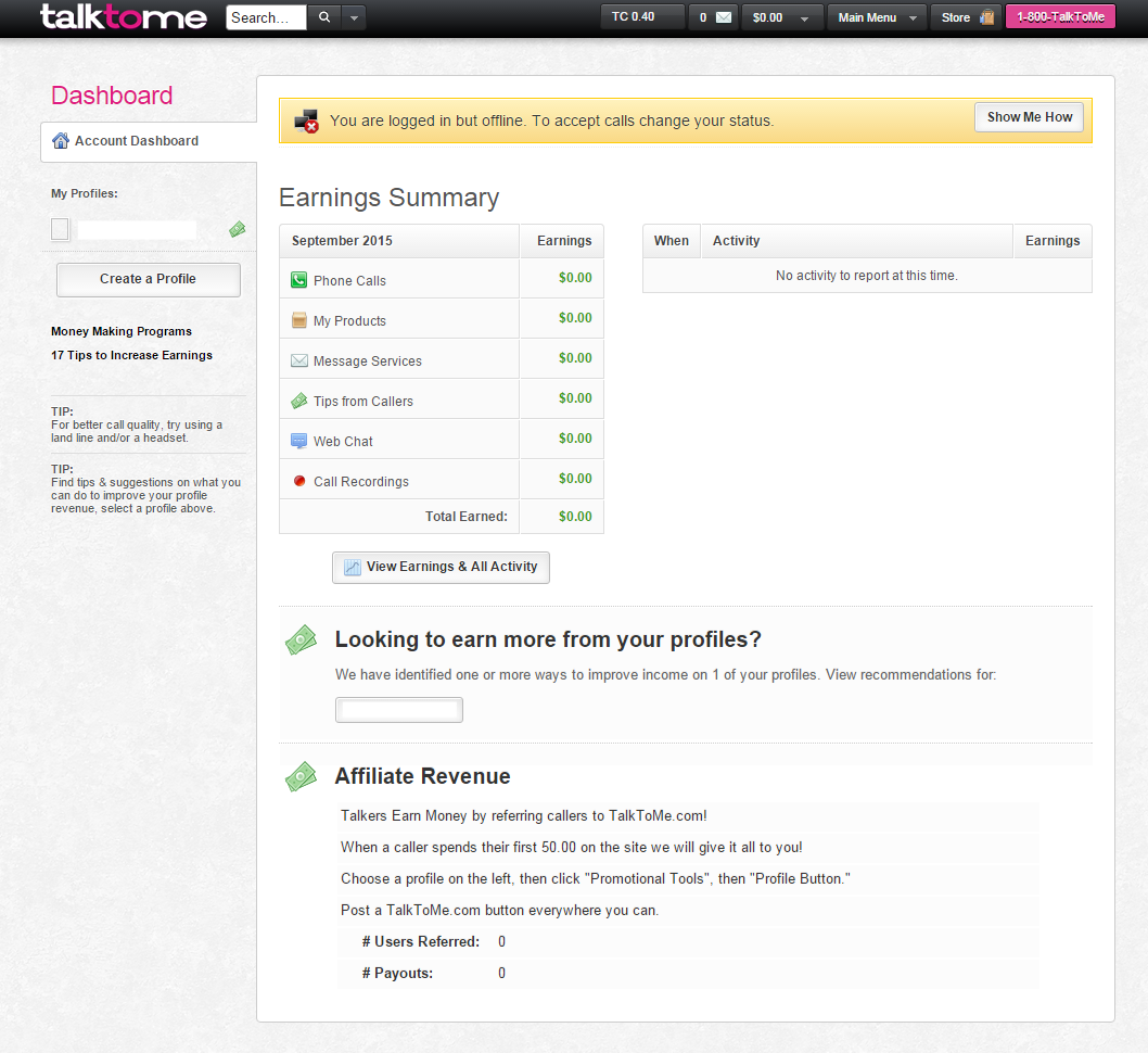 TalkToMe-Account-Dashboard